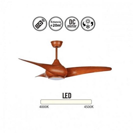 Sulion Corcega Ventilador de Techo con Luz LED y Mando 94W
