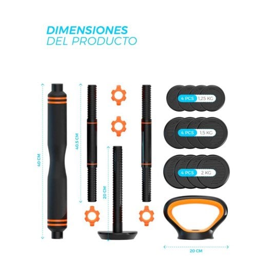 Xiaomi Smart Kit Manubri + Barra + Kettlebell FED 20Kg + Sensore