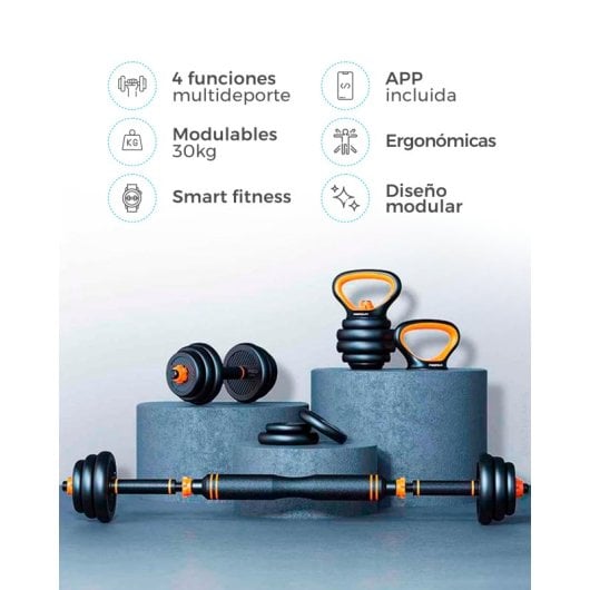 Xiaomi Smart Kit Manubri + Barra + Kettlebell FED 30Kg + Sensore