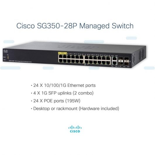 Cisco SG350-28P Switch 28 Puertos + 2 SFP+
