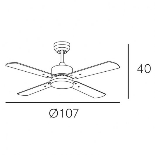 Fabrilamp Karaburu Ventilador de Techo con Luz LED y Mando Aspas Reversibles 15.5W Plata/Haya
