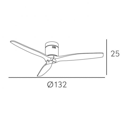 Fabrilamp Aguilon Ventilateur de Plafond et Télécommande 39W Blanc