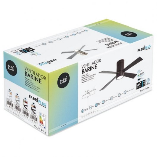 Fabrilamp Barine Ventilador de Techo con Luz y Mando 70W Marrón