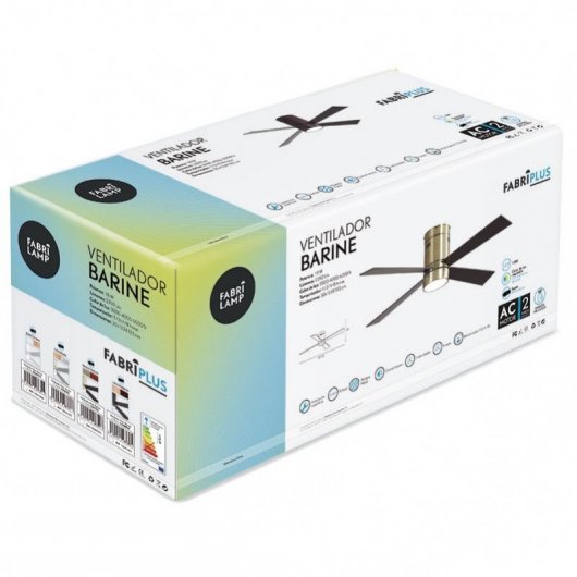 Fabrilamp Barine Ventilador de Techo con Luz y Mando 70W Cuero
