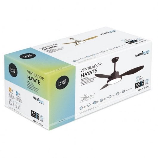 Fabrilamp Hayate Ventilador de Teto com Luz e Comando 70W Castanho