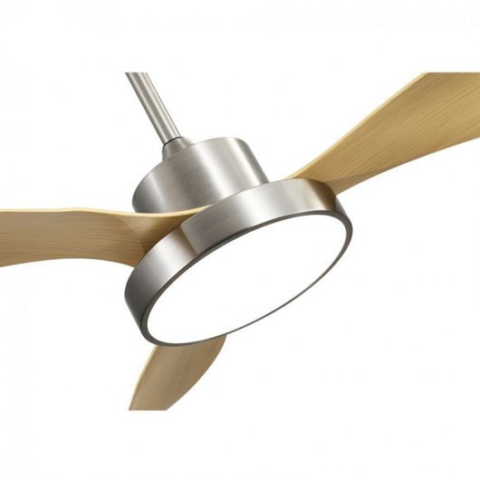 Ventilateur de plafond Fabrilamp Hayate avec lumière et télécommande 70 W Nickel/Hêtre