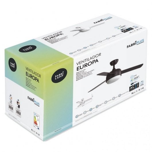Fabrilamp Europa Ventilador de Techo con Luz y Mando Marrón