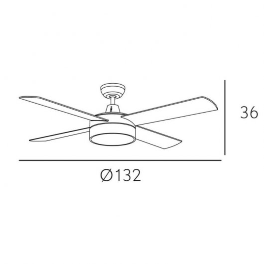 Fabrilamp Nevery Ventilador de Teto com Luz LED e Comando Pás Reversíveis 65W Faia/Prateado