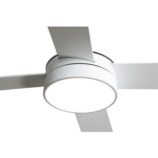 Ventilateur de plafond Fabrilamp Nevery avec éclairage LED et télécommande, pales réversibles, 65 W, blanc/hêtre