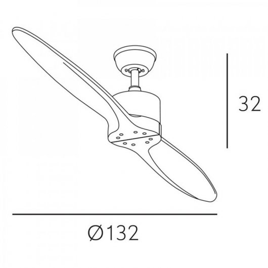 Fabrilamp Leste Ventilador de Techo y Mando 36W Haya