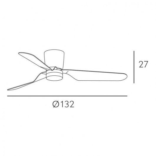 Fabrilamp Kochi Ventilador de Techo con Luz LED y Mando 33W Blanco