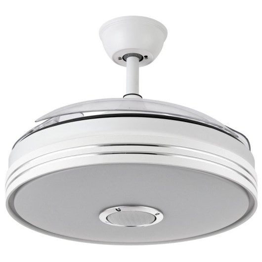 Ventilateur de plafond Bluetooth Fabrilamp Matanuska avec éclairage LED et télécommande 32 W Blanc
