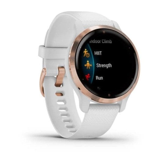 Garmin Venu 2S GPS WiFi 40mm AMOLED Ouro Rosa e Branco Pequeno Resistente Água 5ATM SpO2 Pulsómetro