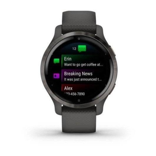 Garmin Venu 2S GPS WiFi 40mm AMOLED Grafite Resistente à Água 5ATM SpO2 Monitor Cardíaco