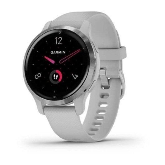 Garmin Venu 2S GPS WiFi NFC 40mm AMOLED Argent Bracelet Silicone Résistance 5ATM SpO2