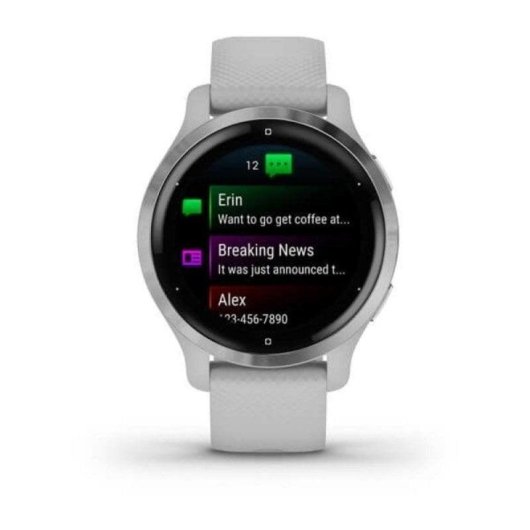 Garmin Venu 2S GPS WiFi NFC 40mm AMOLED Argent Bracelet Silicone Résistance 5ATM SpO2