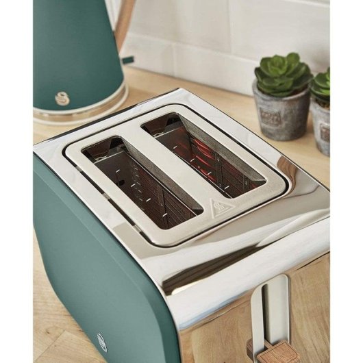 Swan Nordic broodrooster 2 brede sleuven 900 W 6 bruiningsstanden groen