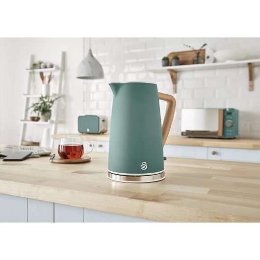 Swan Nordic Set Pequeno Almoço Fervedor de Água + Torradeira 2 Torradas Verde