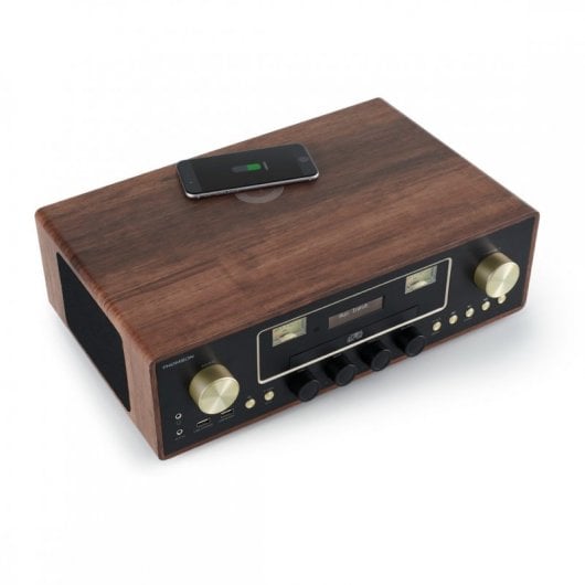 Thomson Micro Hi-Fi Bluetooth com Carregador de Indução em Madeira