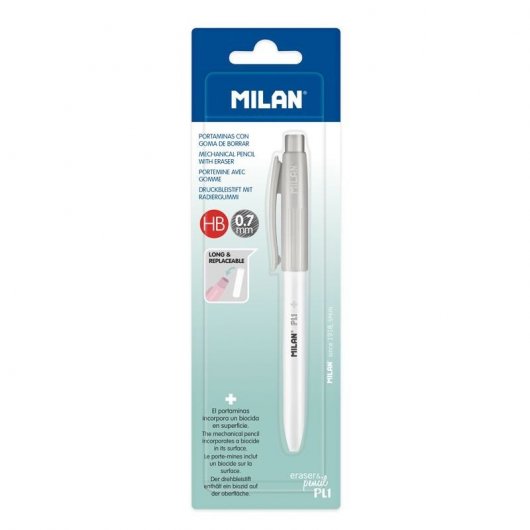 Milan PL1 Portaminas con Goma 0.7mm Gris