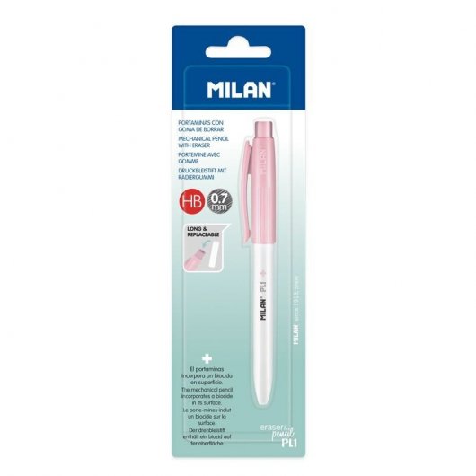 Porte-mine Milan PL1 avec caoutchouc 0,7 mm rose