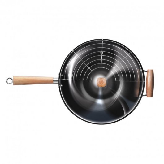 Smile Wok Sartén de Acero con Tapa 35cm