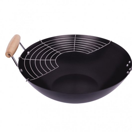 Smile Wok Sartén de Acero con Tapa 35cm