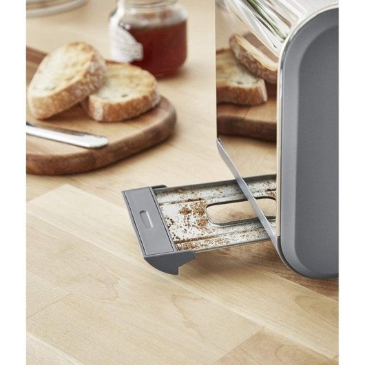 Set petit-dejeuner Swan Nordic avec grille-pain 2 fentes larges 900 W, 6 niveaux et bouilloire 1,7 L, gris