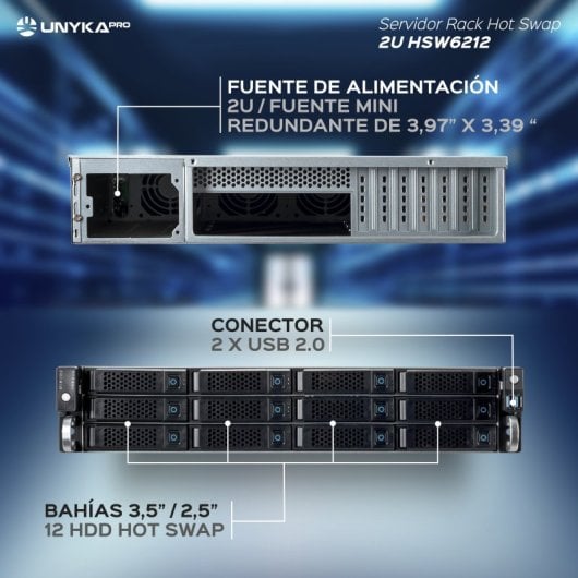 Serveur rack UNYKAch HSW6212 2U/12 baies