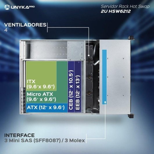 Serveur rack UNYKAch HSW6212 2U 12 baies Hot Swap