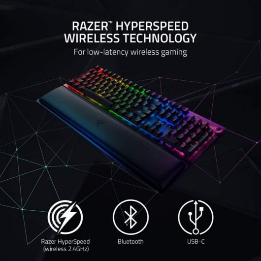 Razer BlackWidow V3 Pro Teclado Mecánico Inalámbrico Gaming Switch Amarillo Layout USA