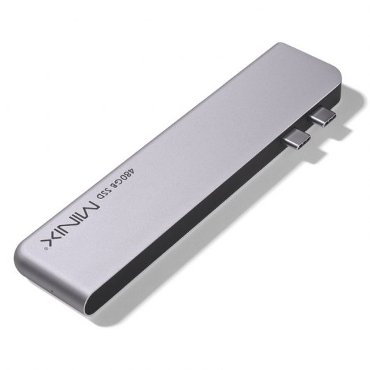Minix Neo Storage Pro Hub USB-C Multipuerto con 480GB SSD Gris para Apple MacBook
