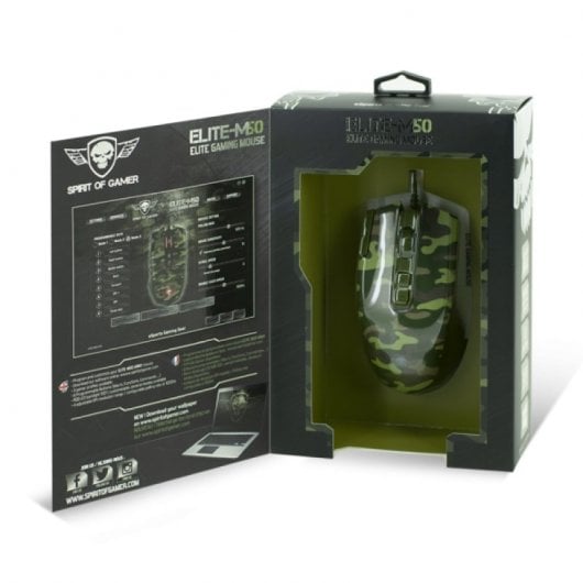 Spirit of Gamer Elite-M50 Army Edition Ratón Gaming 4000 DPI