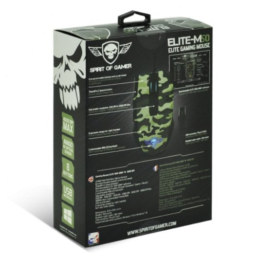 Spirit of Gamer Elite-M50 Army Edition Ratón Gaming 4000 DPI