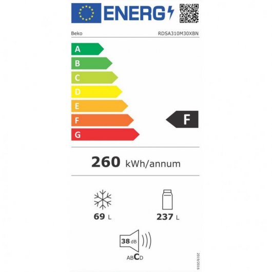 Beko RDSA310M30XBN Frigorífico Dos Puertas F Acero Inoxidable