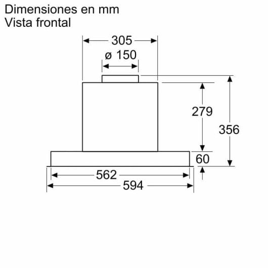 Dunstabzugshaube Balay 3BD866MX Umluft/Abluft 60cm Edelstahl LED-Glasblende