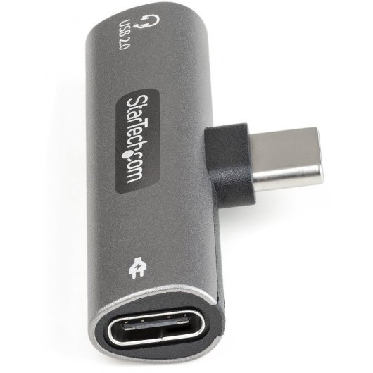 StarTech Adaptador de Audio y Carga USB-C Macho/Hembra Plata