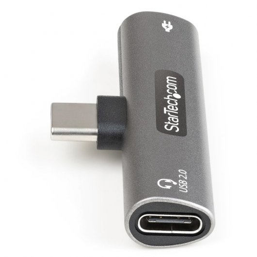 StarTech Adaptador de Audio y Carga USB-C Macho/Hembra Plata
