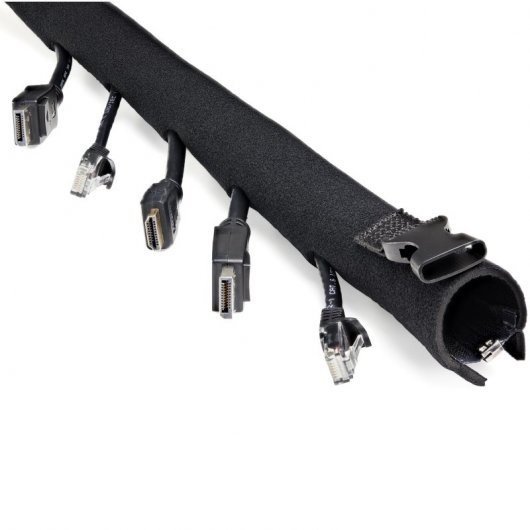 Startech Organizador de Cables Neopreno 1m Negro