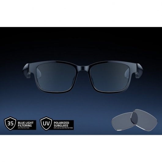 Razer Anzu Smart Glasses Rectangle Blue Light Óculos de Sol com Áudio Bluetooth L
