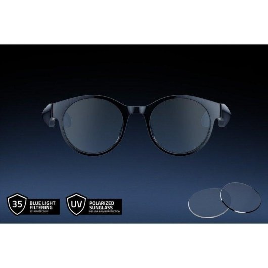 Razer Anzu Smart Glasses Gafas Inteligentes Audio Bluetooth Protection Lumière Bleue Noires