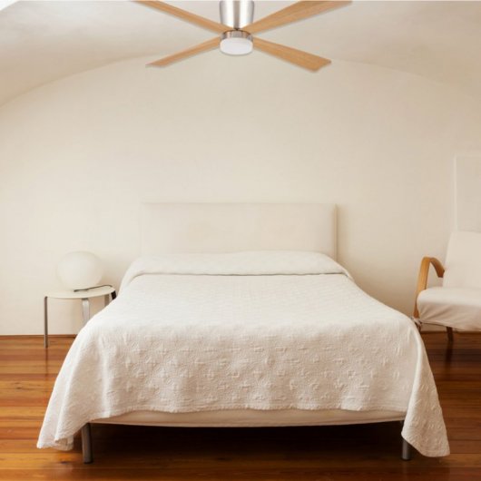Sulion Cabanna Ventilador de Techo con Luz y Mando 50W Níquel/Madera