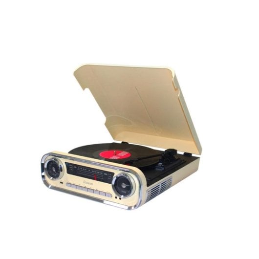 Tocadiscos Lauson 01TT17 10W Bluetooth AUX USB MP3 FM Trazione Cinghia Beige