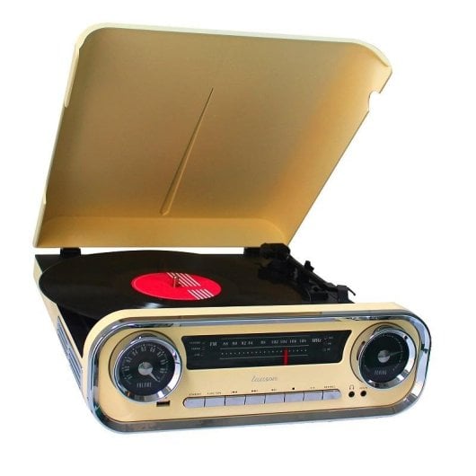 Tocadiscos Lauson 01TT17 10W Bluetooth AUX USB MP3 FM Trazione Cinghia Beige