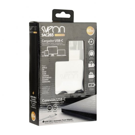 Sveon SAC265 Cargador Universal USB-C 65W Blanco