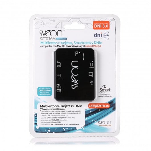 Sveon SCT016M Lettore multischede SD/MicroSD/MMC/MS/SIM/CF/DNIe 3.0