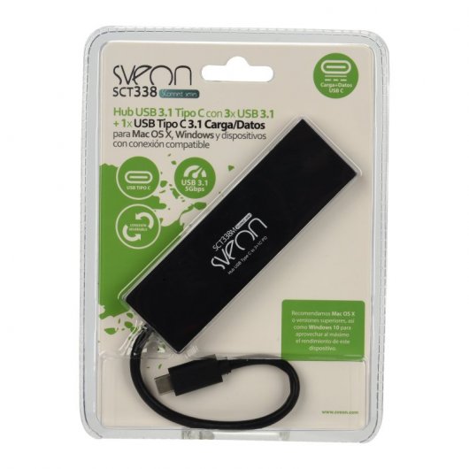 Sveon SCT338 Hub USB-C 4x USB 3.1