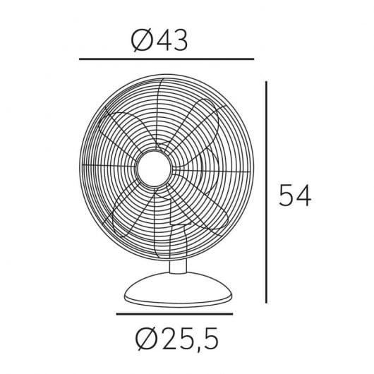 Fabrilamp Pali Tischventilator 50W Chrom