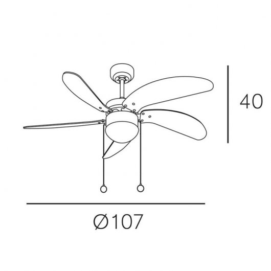 Fabrilamp Cibeles Ventilador de Techo con Luz 55W Cerezo