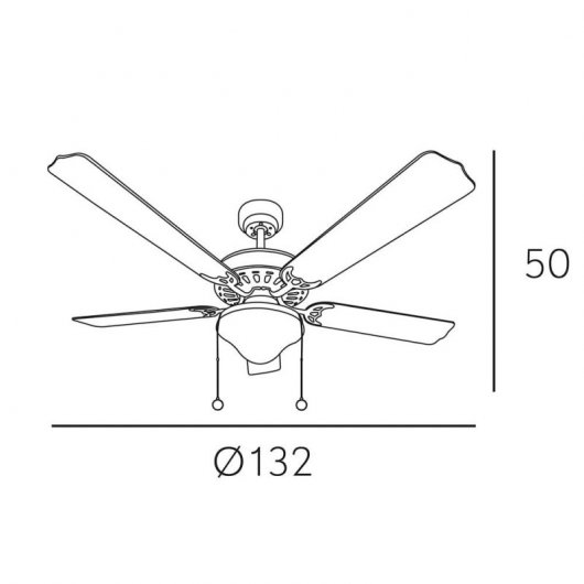 Fabrilamp Orión Ventilador de Techo con Luz 56W Roble